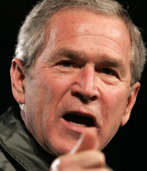 President Bush hurled new arguments against Iraq war critics on Monday as he headed for Asia, accusing some Democrats of "sending mixed signals to our troops and the enemy." (AP)