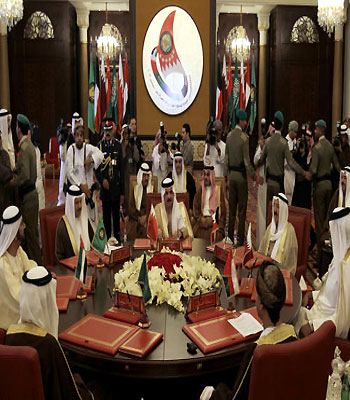 Gulf Cooperation Council leaders meet during the final day of GCC summit in Sekhir, Bahrain. (AP)