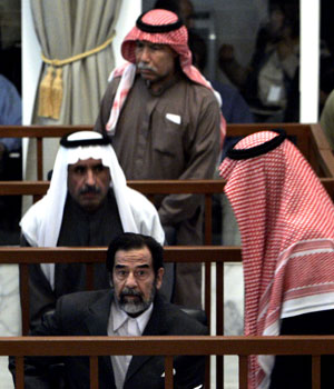 Saddam and seven others face charges that they ordered the killing in 1982 of nearly 150 people in the mainly Shiite village of Dujail, north of Baghdad, after a failed attempt on the former dictator's life (EPA)