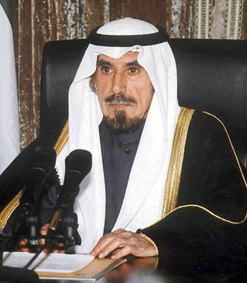 Picture dated 02 January 2000 shows the Emir of Kuwait Sheikh Jaber al-Ahmad al-Sabah delivering a speech to the nation in Kuwait City (EPA)