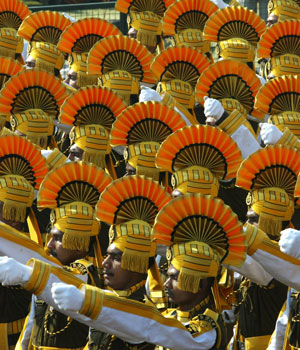 Indian soldiers march during the country's 57th Republic Day parade in New Delhi, 26 January 2006 (AFP)