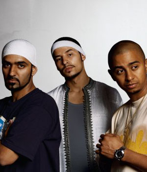 Outlandish: Waqas Qadri (L), Isam Bachiri (C) and Lenny Martinez (R)