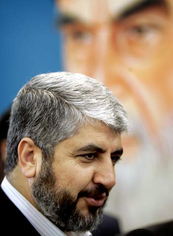Hamas leader Meshaal leaves religious ceremony in Tehran (R)