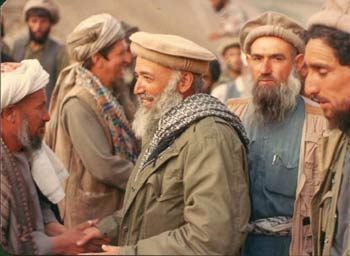 Sheik Abdullah Azzam with the Afghan-Arabs