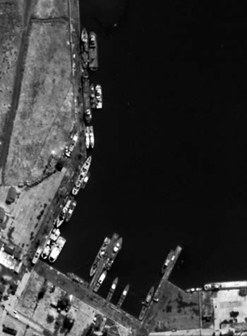 This Israeli spy satellite D3 Eros B1 image isreported to show a civil port on the Black Sea. (AFP)