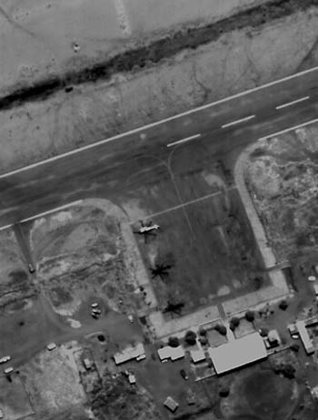 This image dated provided by the Eros B Israeli spy satellite shows a high-quality image showing the Kassala Airport in the southern Sudan (EPA)