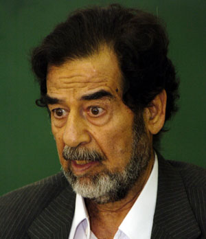 A videograb shows deposed Iraqi dictator Saddam Hussein under interrogation (AFP)