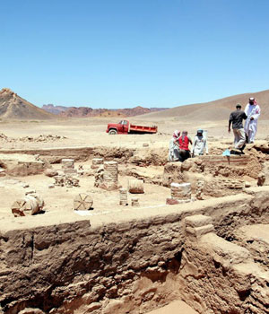 A view of the discovered historical city of Al-Mabiyat