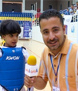 This stills image made from undated TV footage, shows 25-year-old sportscaster for Baghdad-based al-Iraqiya TV, Ali Jaafar, who was gunned down in a drive-by shooting near his house in southwestern Baghdad, Iraq, May 31, 2006 (AP)