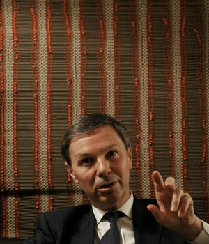 The head of peacekeeping for the United Nations Jean-Marie Gehenno talks during an interview in Khartoum, Sudan, June 21 2006 (AP)