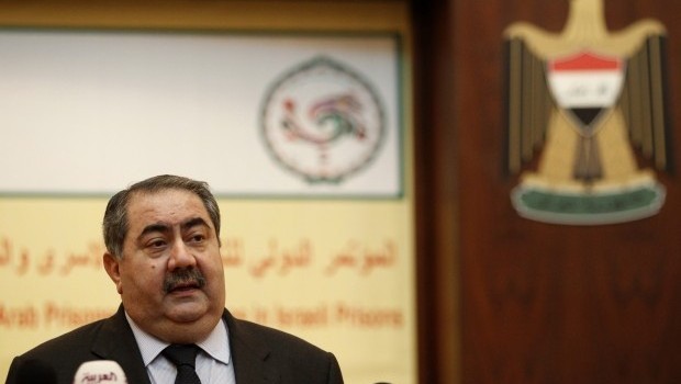 Iraq's foreign minister, Hoshiyar Zebari, addresses a news conference with Palestinian Minister of Detainees and Prisoners Affairs Issa Qaraqe (not pictured) in Baghdad December 12, 2012.  (REUTERS/Thaier Al-Sudani)