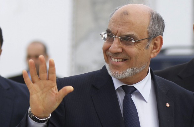 Tunisian Prime Minister Hamadi Jebali arrives for a round of consultations with other political parties at the Carthage Palace in Tunis, February 15, 2013. (REUTERS/Anis Mili)