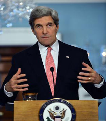 US Secretary of State John Kerry answers a question during a joint press briefing with Jordanian Foreign Minister Nasser Judeh in Washington, DC. (AFP)