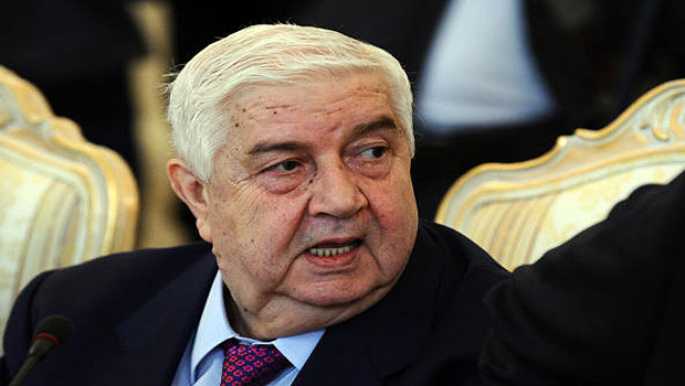 Syrian Foreign Minister Walid al-Moallem speaks during a meeting with his Russian counterpart Sergei Lavrov in Moscow on February 25, 2013. (AFP)