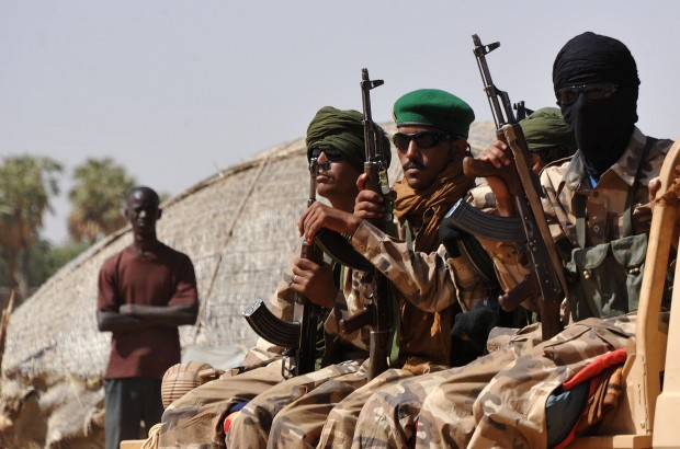 Malian Tuareg soldiers patrol in the streets of Gao on February 3. Source: 2013SIA KAMBOU/AFP/Getty Images 
