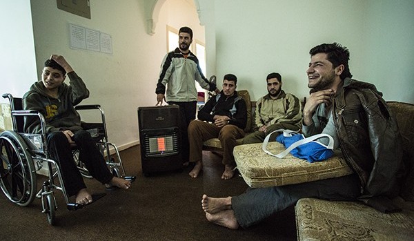 Wounded Syria rebels rest at a rehabilitation center in Amman, Jordan. Source: Hannah Lucinda Smith