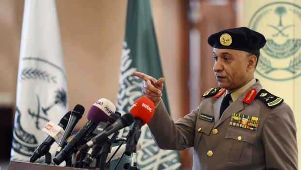 Saudi Arabia's Interior Ministry spokesman Mansour Turki gestures during a news conference in Riyadh March 24, 2013. (REUTERS)
