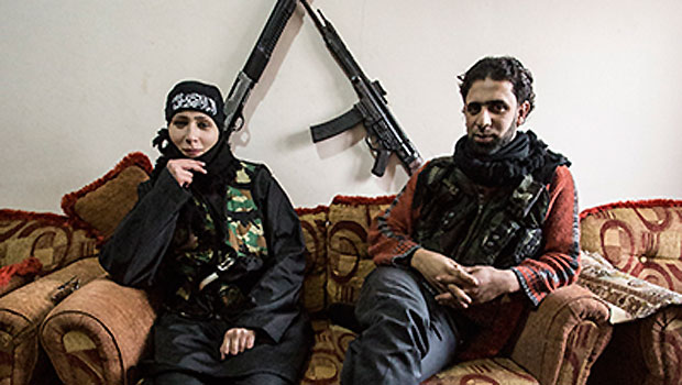 Umm Jaffa and her husband, in Aleppo. Source: Hannah Lucinda Smith