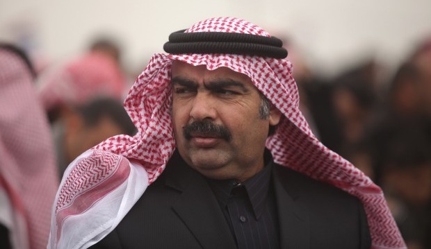 Sunni tribal leader Sheikh Ahmad Abu-Rishah attends an anti-government demonstration in Ramadi, 100 km (62 miles) west of Baghdad, February 15, 2013. (REUTERS/Mohammed Al-Kubaisi)