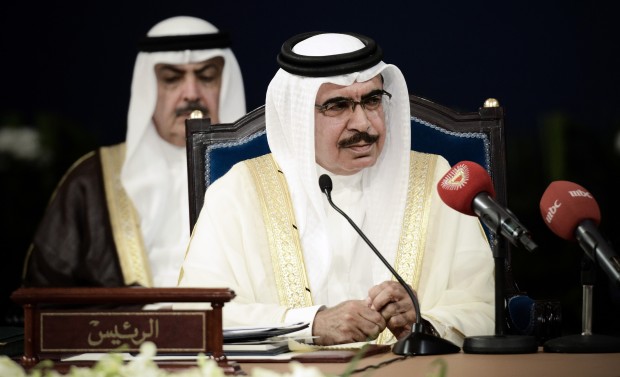 Bahraini Interior Minister Rashed bin Abdullah bin Ahmad Al Khalifa attends the consultative meeting of interior ministers from the six-nation Gulf Cooperation Council (GCC), in the Bahraini capital Manama on April 23, 2013. (AFP PHOTO/MOHAMMED AL-SHAIKH)
