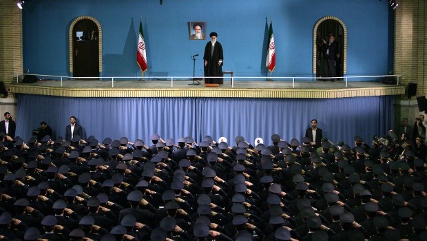 Iranian air force commanders saluting Khamenei during a meeting in Tehran on February 7, 2013. Source: AFP Photo/HO/Iranian Supreme Leaders Website