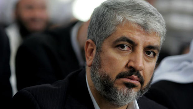 In this this Aug. 29, 2009 file photo, Khaled Mashal, Hamas leader, center, attends his father's funeral at a Mosque in Amman, Jordan. (AP)