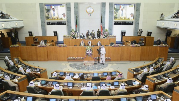 Emir Sheikh Sabah al-Ahmad al-Sabah (top C) attends the opening of the 14th session of Parliament in Kuwait City in this December 16, 2012 file photo (REUTERS/Stephanie Mcgehee/Files)