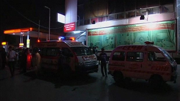 A view of a hospital in Karachi where the body of Zahra Shahid Hussain, a senior female politician from cricketer-turned-politician Imran Khan's Tehreek-e-Insaf party was moved to, in this still image taken from video footage, May 18, 2013. Source: Reuters