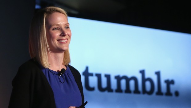 Yahoo CEO Marissa Mayer speaks about the company's acquisition of Tumblr at a press conference in Times Square on May 20, 2013 in New York City. Source: Mario Tama/Getty Images/AFP