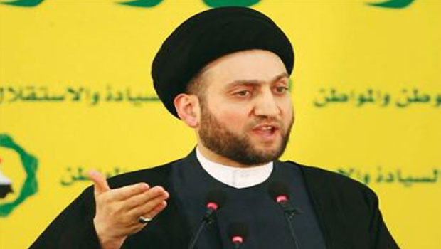 File photo of Iraqi Shi'ite politician Ammar Al-Hakim gesturing during a speech in Baghdad. (Reuters)