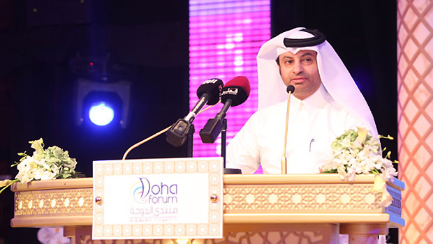 File photo of Sheikh Ahmed bin Mohammed bin Jaber Al Thani, Qatari Assistant Minister for International Cooperation, at the 2013 Doha Forum. (Doha Forum)