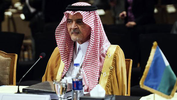 Saudi Foreign Minister Prince Saud bin al-Faisal attends the opening session of the Arab foreign minister meeting in Cairo on March 6, 2013. (AFP)