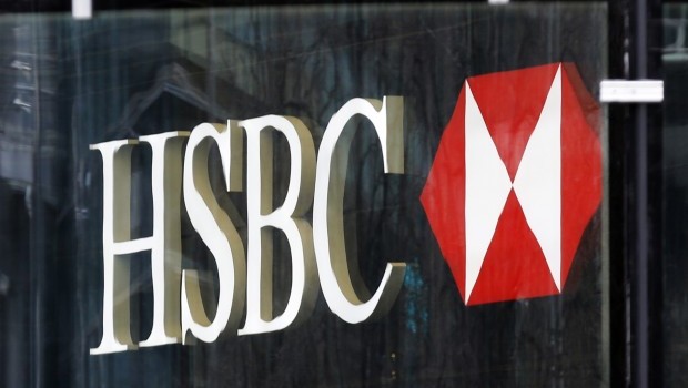 The logo of HSBC bank is seen at its office in the Canary Wharf business district of London in this April 1, 2013 photo. (Reuters/Chris Helgren/Files)