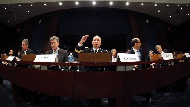 NSA Director U.S. Army General Keith Alexander, centre, testifies before a US House Permanent Select Committee on Intelligence hearing on recently disclosed NSA surveillance programs, at the U.S. Capitol in Washington, June 18, 2013. Source: Reuters/Jonathan Ernst