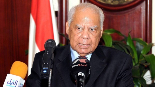 A file photo dated 17 July 2011, shows the then newly appointed Minister of Finance Hazem Beblawi during a press conference in Cairo, Egypt. (EPA)