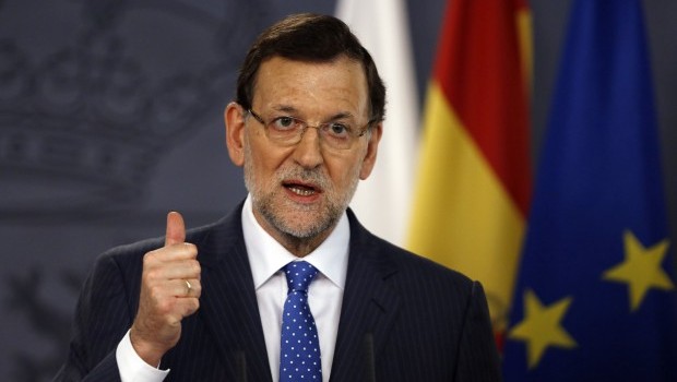 Spain's Prime Minister Mariano Rajoy gestures during a joint news conference with his Polish counterpart Donald Tusk (not pictured) at Moncloa Palace in Madrid July 15, 2013 (REUTERS/Sergio Perez)