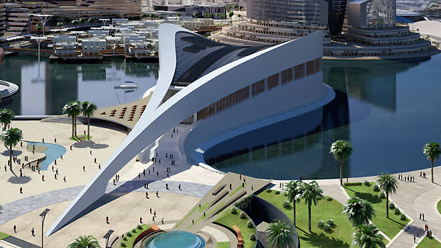 Mock-up of design of first new Iraqi public library since 1970s. (Image courtesy of AMBS)