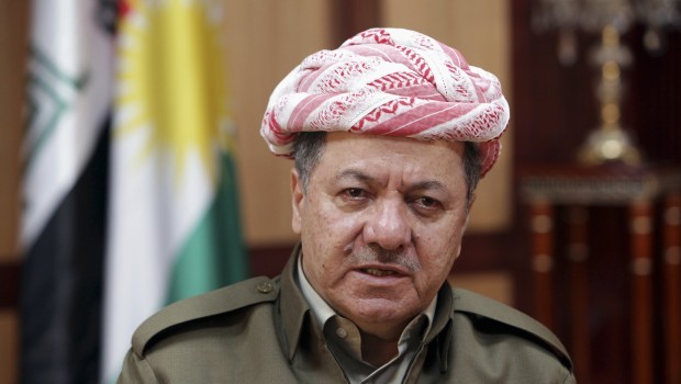Kurdish Regional Government President Masoud Barzani smiles during an interview with Reuters in Arbil, about 350 km (220 miles) north of Baghdad June 2, 2013. (REUTERS/Azad Lashkari.)