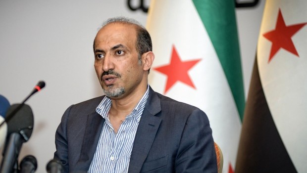 A handout photo taken and provided on July 9, 2013 by the opposition Syrian National Coalition (SNC) Media Office shows SNC leader Ahmad Assi Jarba attending a Syrian oppositon meeting in Istanbul (AFP PHOTO/ Syrian National Coalition Media Office)