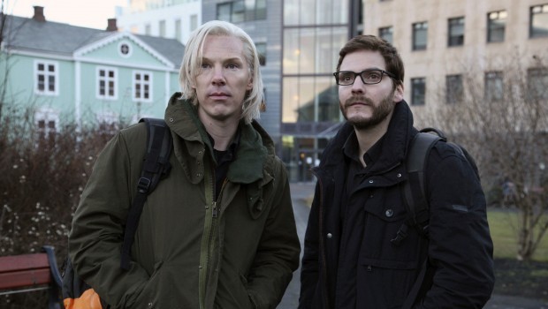 In this undated file photo released Wednesday Jan.23, 2013, by DreamWorks Studios, Benedict Cumberbatch as Julian Assange,left, with Daniel Bruhl as Daniel Domscheit-Berg are seen during the filming of the WikiLeaks drama, "The Fifth Estate," in Reykjavik, Iceland. The Toronto International Film Festival in September, 2013, will open with the WikiLeaks drama “The Fifth Estate” (AP Photo/ Frank Connor, FILE)