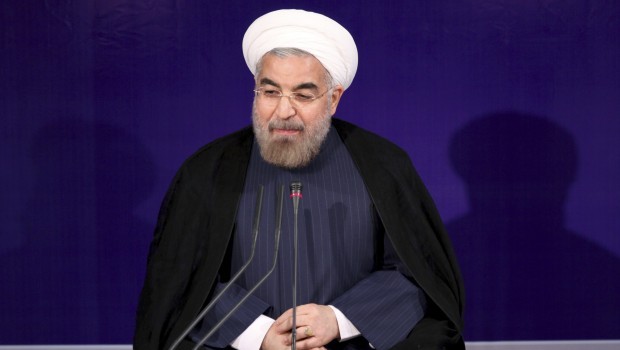 Iranian President Hasan Rouhani speaks in his first press conference since taking office, at the presidency compound in Tehran, Iran, Tuesday, Aug. 6, 2013 (AP Photo/Ebrahim Noroozi)