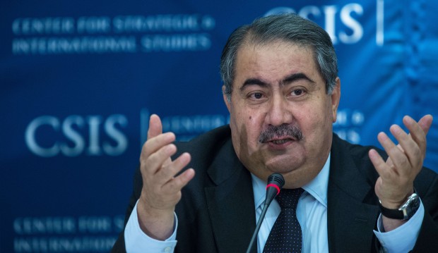 Minister of Foreign Affairs of Iraq, Hoshyar Zebari delivers remarks at the Center for Strategic & International Studies (CSIS) on the topic of military strategy August 16, 2013, in Washington, DC.   (AFP/Paul J. Richards)