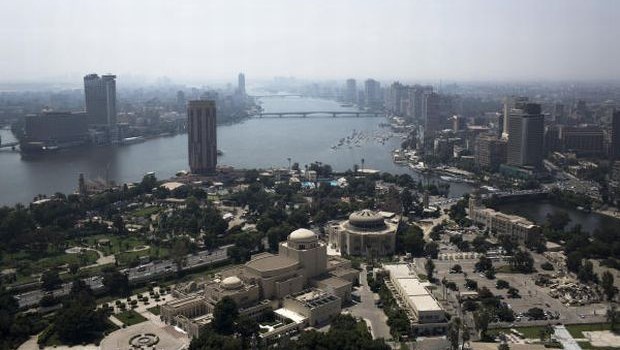 A general view of the Nile River and the Cairo skyline is seen from the Cairo Tower in Cairo Tower in the Zamalek district Tuesday, Aug. 27, 2013. (AP Photo/Manu Brabo)