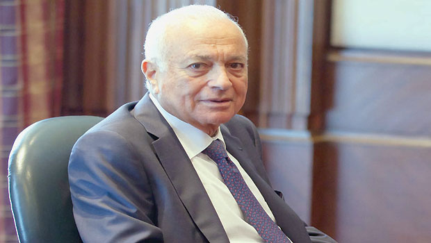Nabil Elaraby talks to Asharq Al-Awsat in Cairo. (Asharq Al-Awsat)