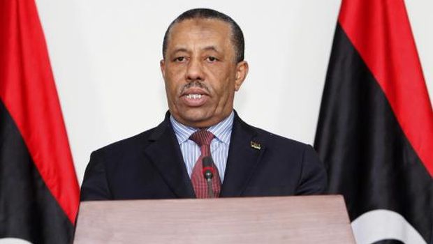 Libya's acting prime minister Abdallah Al-Thinni speaks during a news conference in Tripoli, in this March 12, 2014 file picture. (Reuters/Ismail Zitouny)