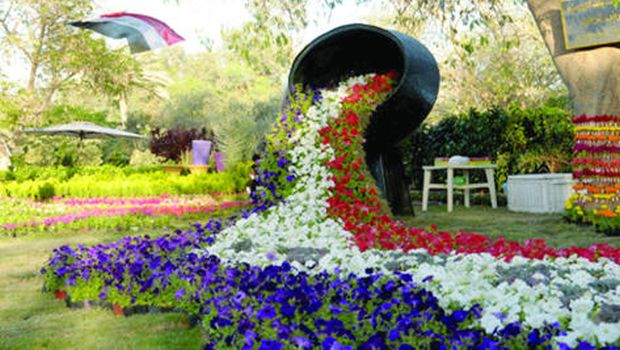 ِA floral display at the Baghdad International Flower Festival (Asharq Al-Awsat)