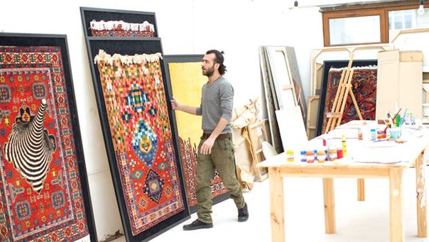 Azerbijani artist Fayeq Ahmed in his studio in Dubai. (Picture courtesy of the Cuadro Gallery)