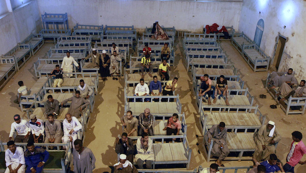 Arab family members gather in a communal family space to discuss plans after a truce expires following tribal feuding in Aswan, Egypt, on April 9, 2014. (AP Photo/Sabry Khaled, El Shorouk Newspaper) 