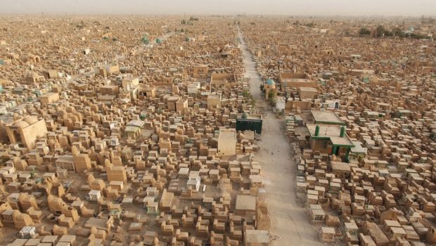 A vast cemetery in Najaf, Iraq, where 5 million bodies lie buried. (Reuters/Akram Saleh)