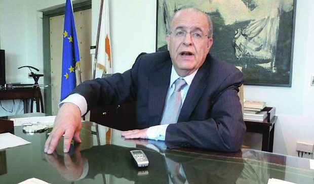 Cyprus Foreign Minister Ioannis Kasoulides talks to Asharq Al-Awsat in Nicosia, Cyprus. (Asharq Al-Awsat)